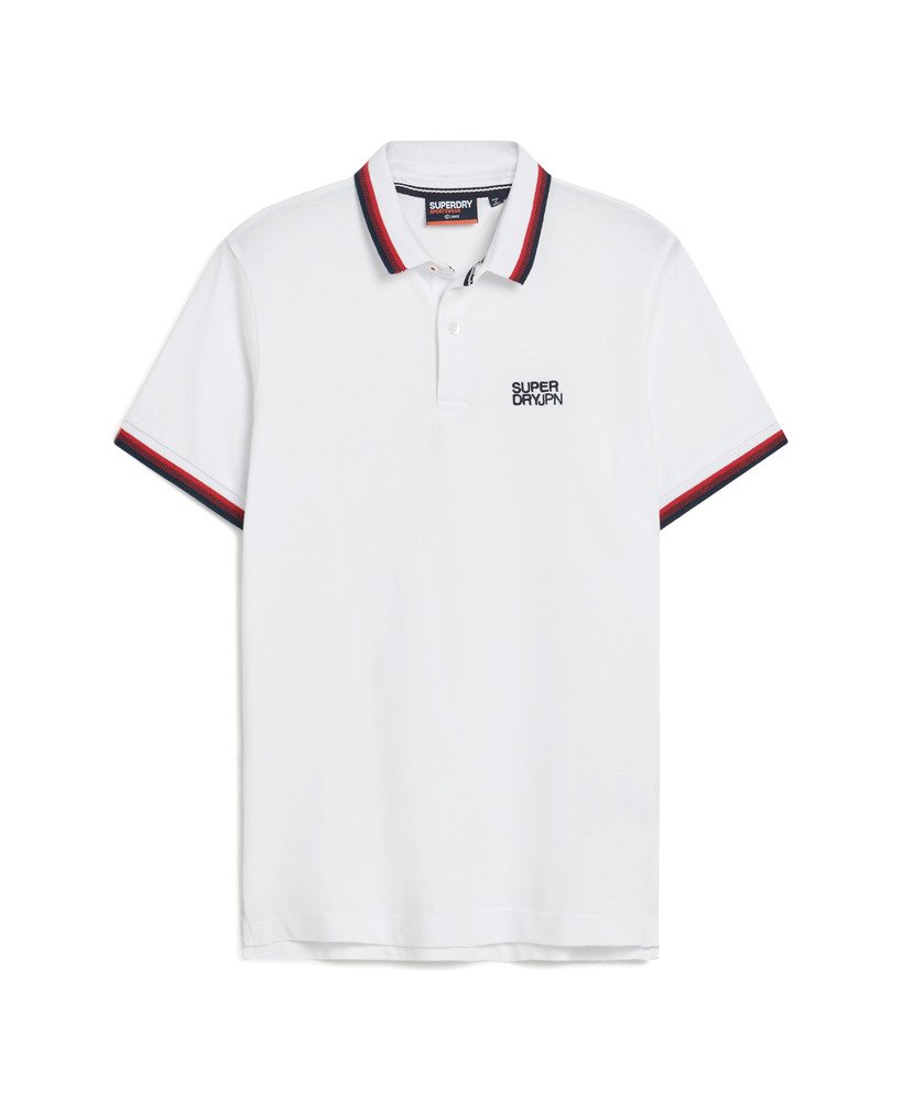 Mens - Sportswear Tipped Polo Shirt in Brilliant White | Superdry UK