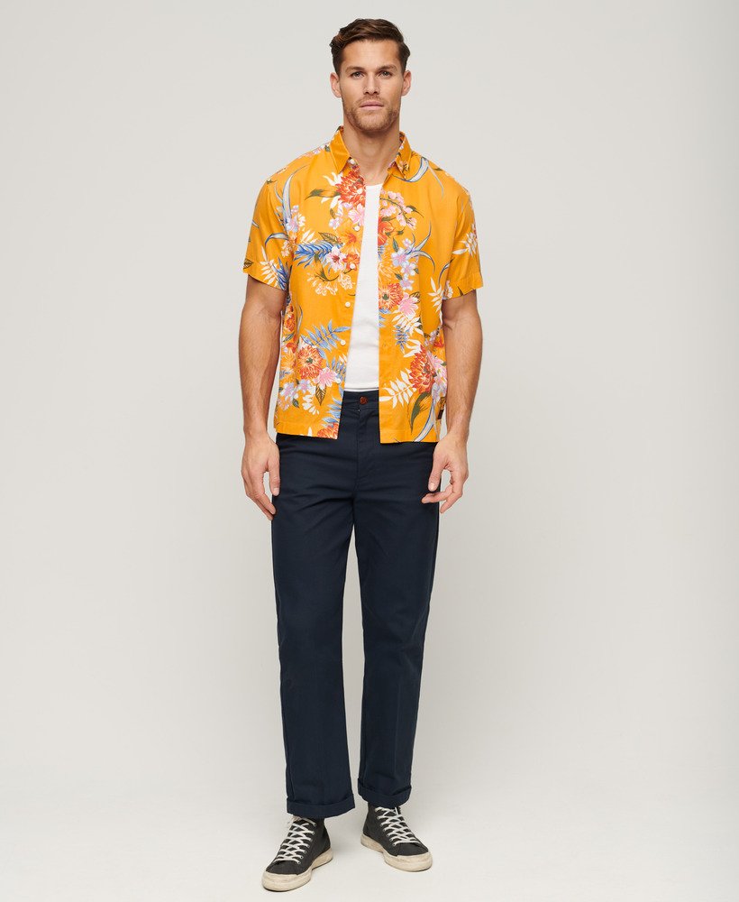 Men's - Hawaiian Shirt in Anemone Yellow | Superdry UK