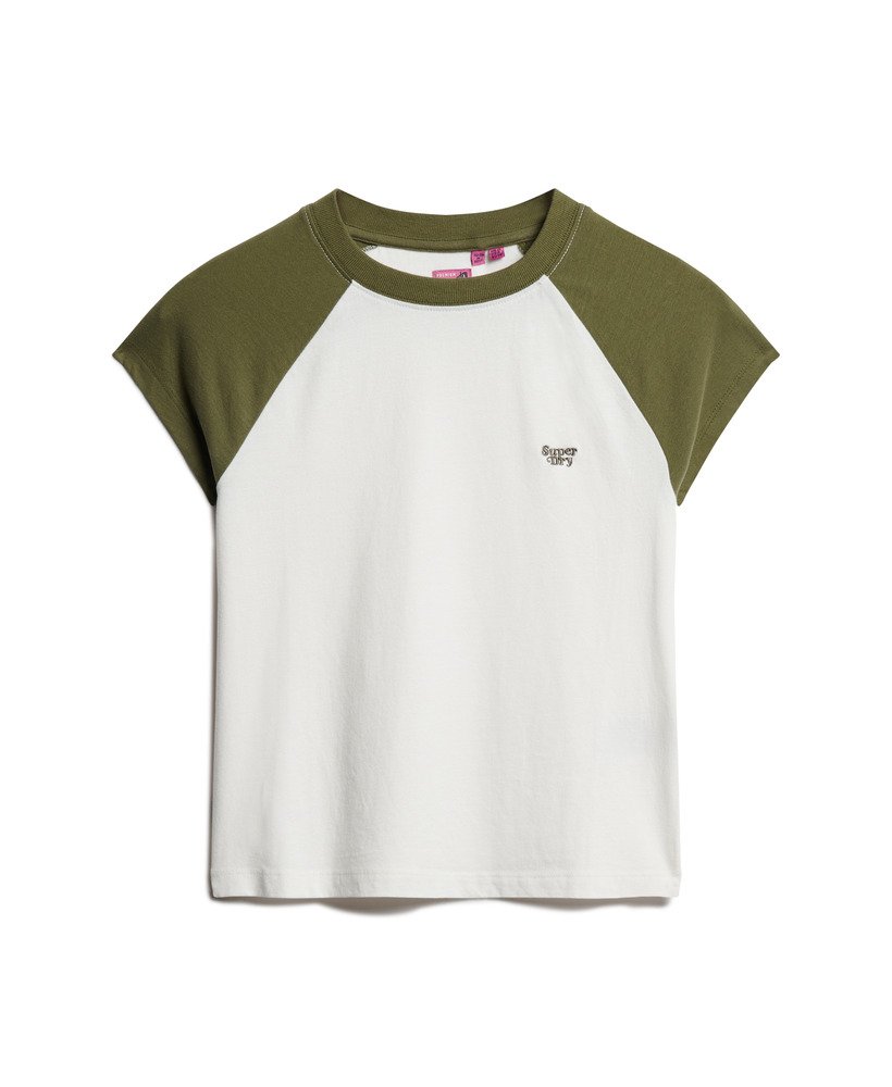 Womens - Organic Cotton Essential Logo Raglan T-Shirt in Olive Khaki ...