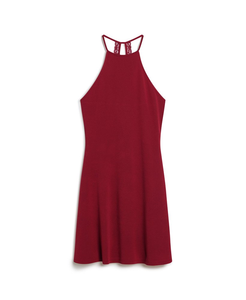 Womens - Mini Jersey Fit-and-Flare Dress in Red Dahlia | Superdry UK