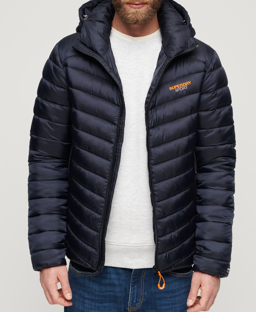 Men's - Hooded Fuji Padded Jacket in Eclipse Navy | Superdry UK