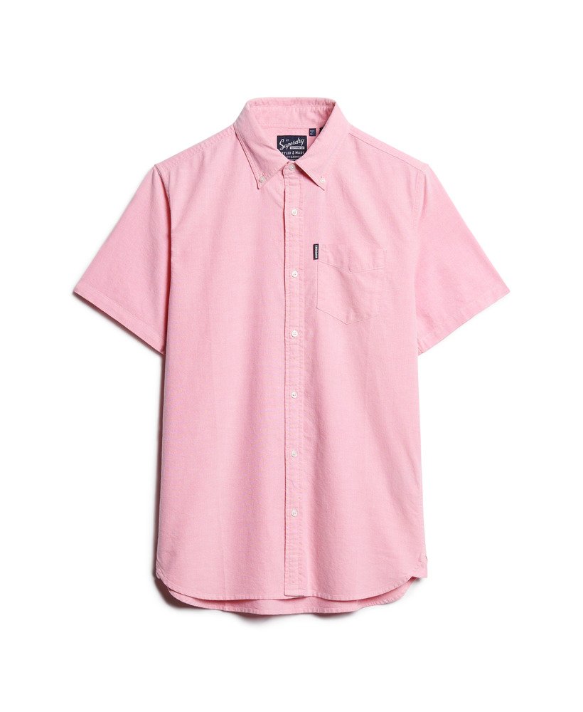 Men's - Oxford Short Sleeve Shirt in Bright Pink | Superdry UK