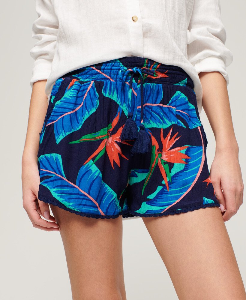 Womens Beach Shorts in Navy Paradise Superdry UK