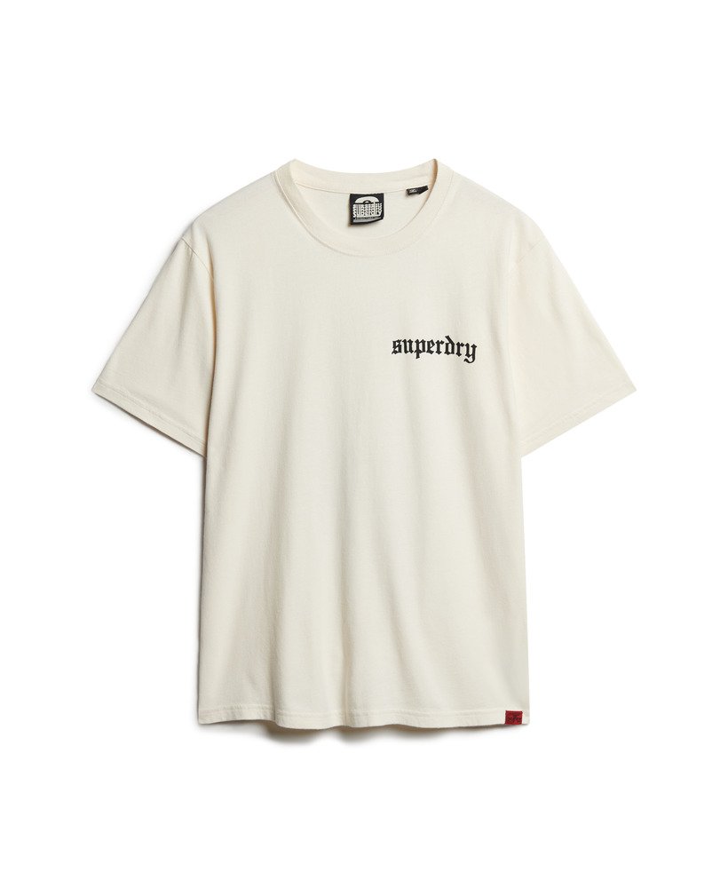 Mens - Tattoo Graphic Loose Fit T-Shirt in Cream | Superdry UK