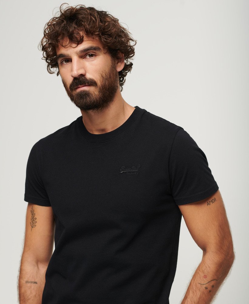 Men's - Organic Cotton Essential Logo T-Shirt in Black | Superdry IE