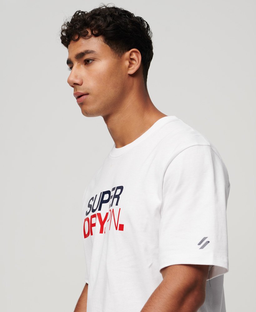 Men's Sale Logo Print Oversized T-Shirt in Brilliant White | Superdry UK