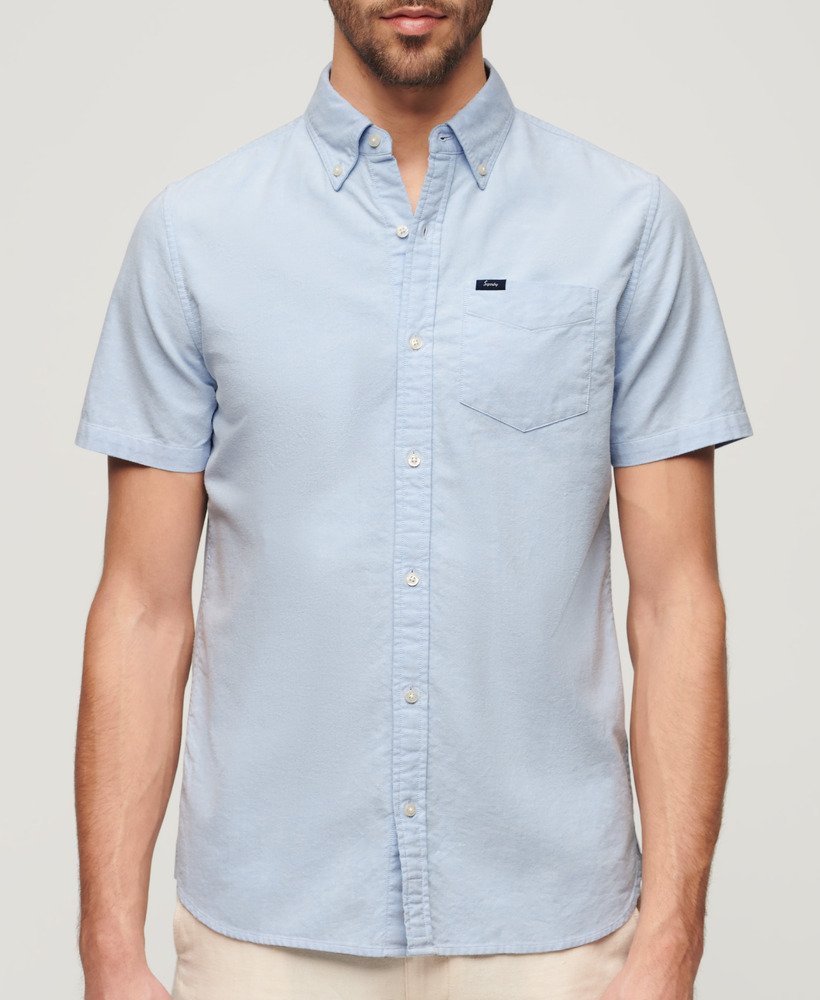 Men's - Oxford Short Sleeve Shirt in Classic Blue | Superdry UK