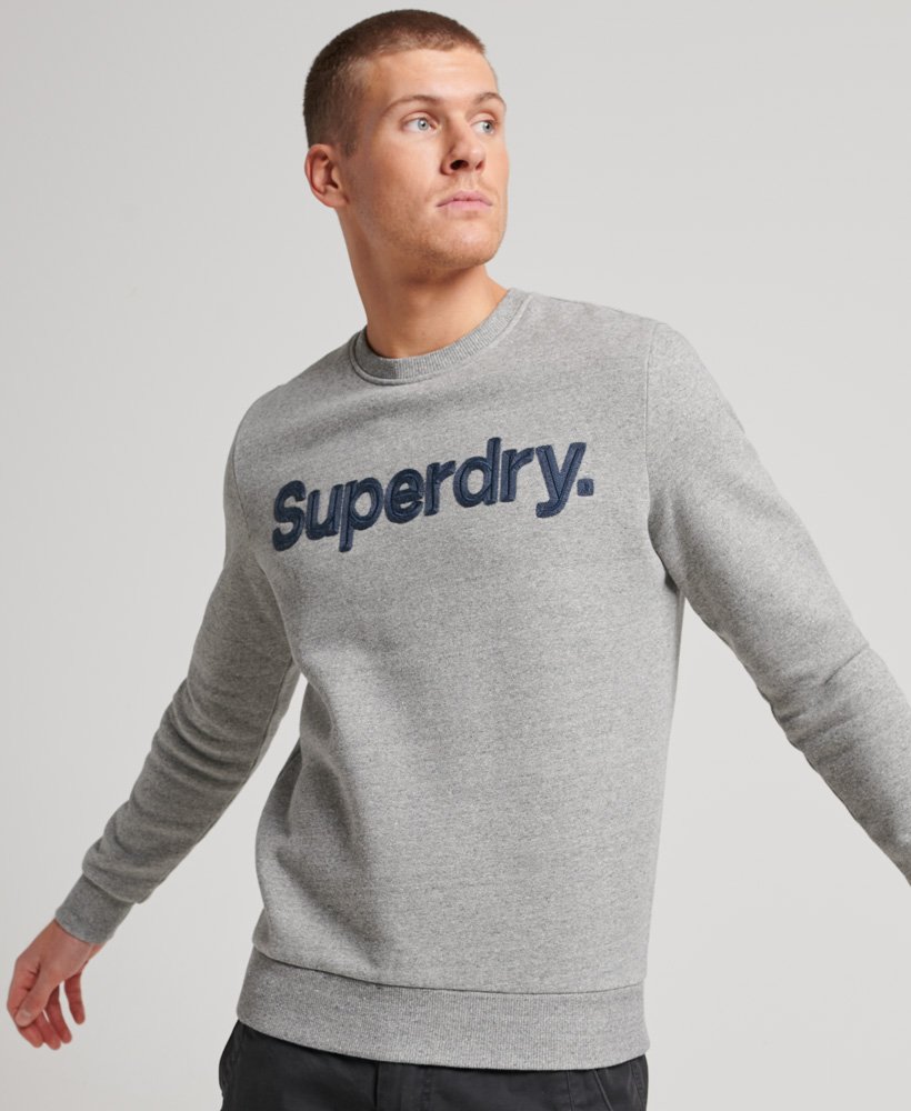 Men's Core Logo Classic Crew Sweatshirt in Light Grey True Grit