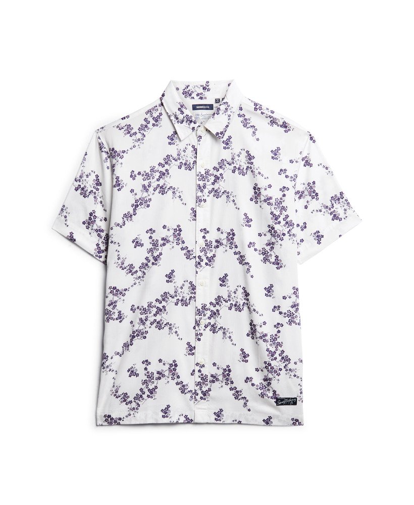 Men's Vintage Hawaiian Shirt in Optic Blossom
