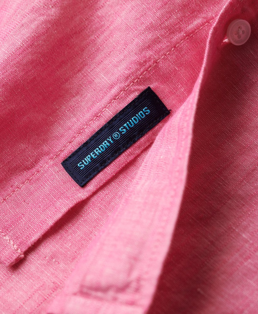Men's - Organic Cotton Studios Linen Button Down Shirt in Vibe Pink ...