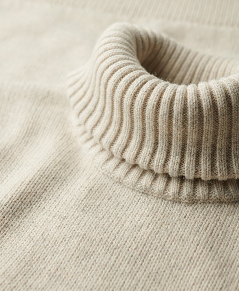 Mens - The Merchant Store - Roll Neck Jumper in Oatmeal Twist | Superdry UK
