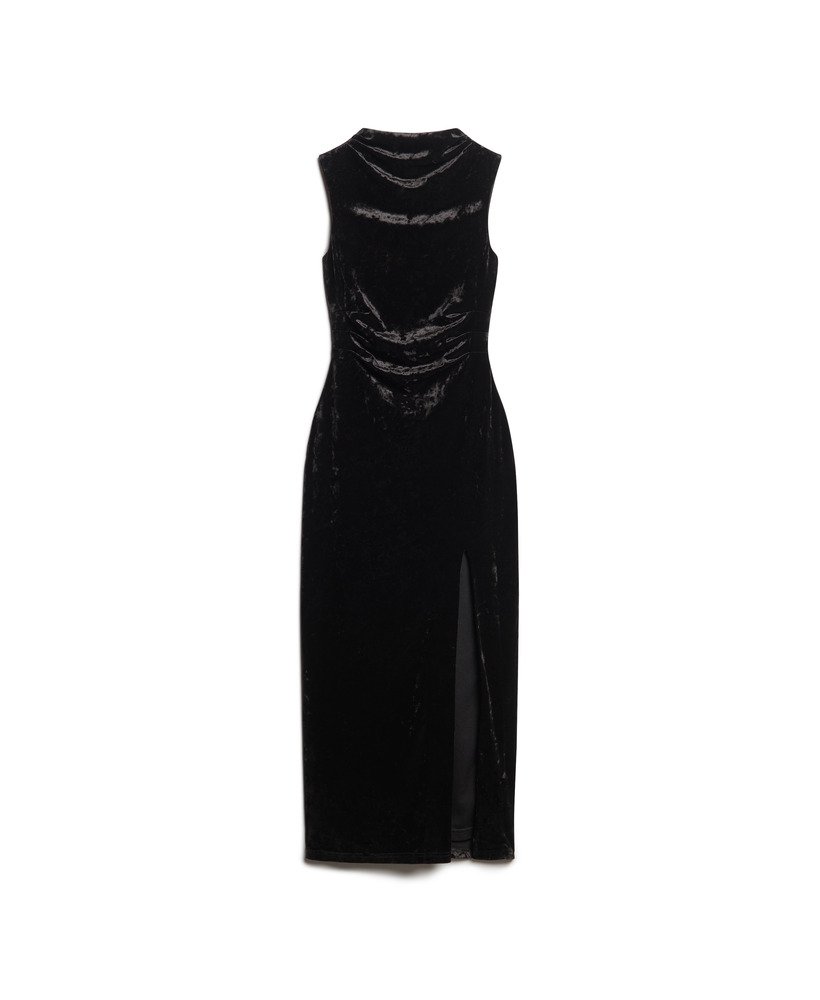 Womens - Velvet Maxi Dress in Black | Superdry UK