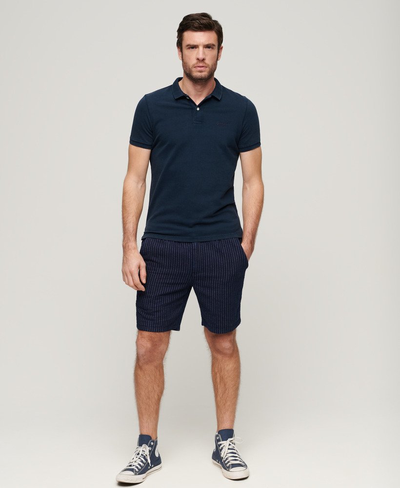 Mens - Destroyed Polo Shirt in Nautical Navy | Superdry UK