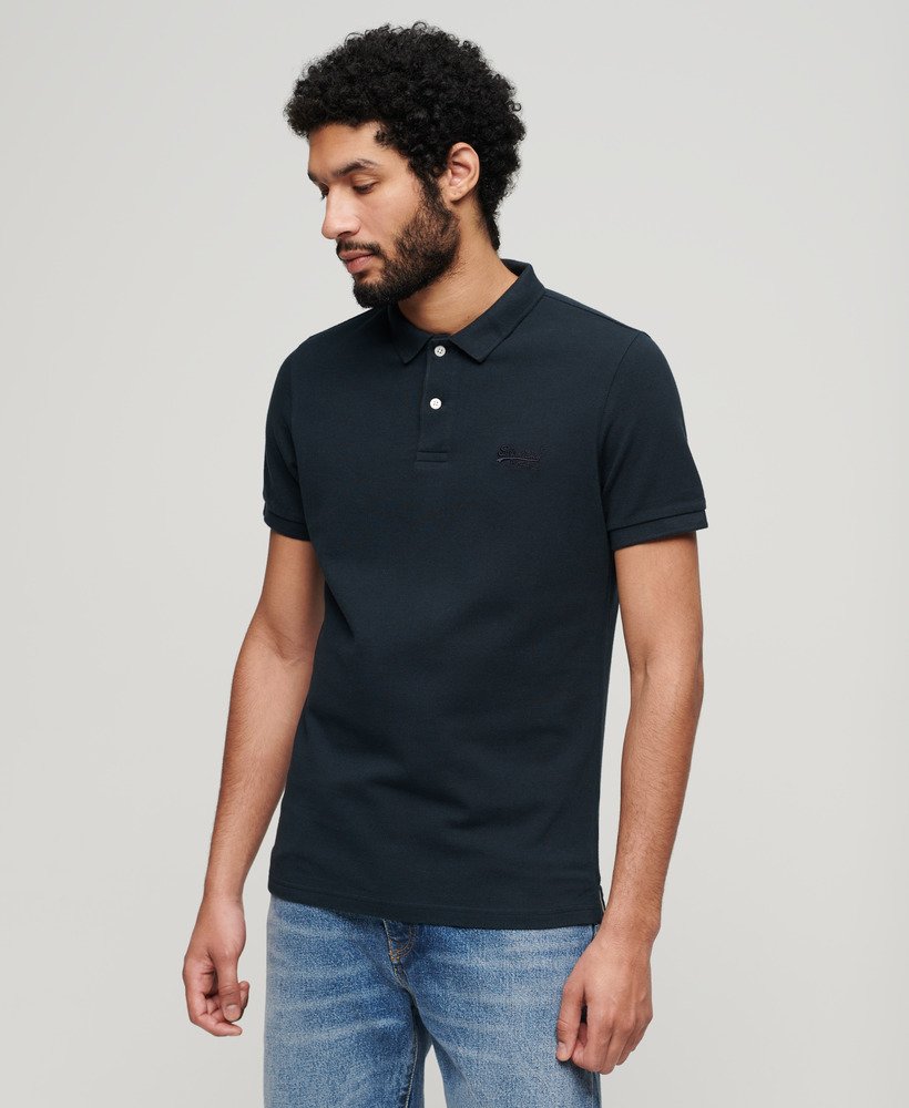 Mens - Classic Pique Polo Shirt in Eclipse Navy | Superdry UK