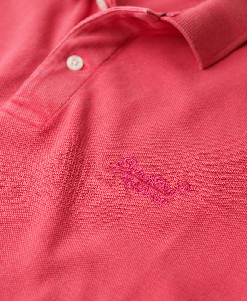 Mens - Destroyed Polo Shirt in Raspberry Pink | Superdry UK