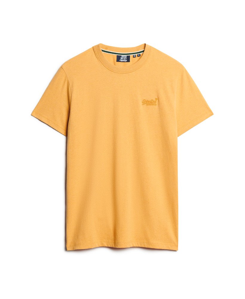Mens - Organic Cotton Essential Logo T-Shirt in Ochre Yellow Marl ...