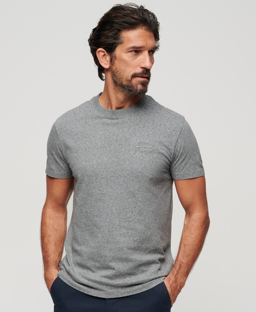 Mens - Organic Cotton Essential Logo T-Shirt in Noos Grey Marl ...