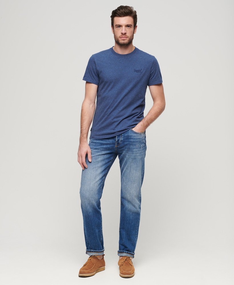 Mens - Organic Cotton Essential Logo T-Shirt in Bright Blue Marl ...
