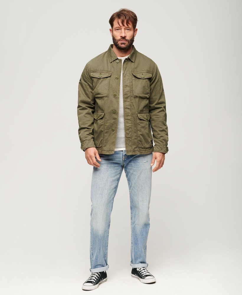 Men's Military M65 Embroidered Lightweight Jacket in Surplus Goods Olive  Green