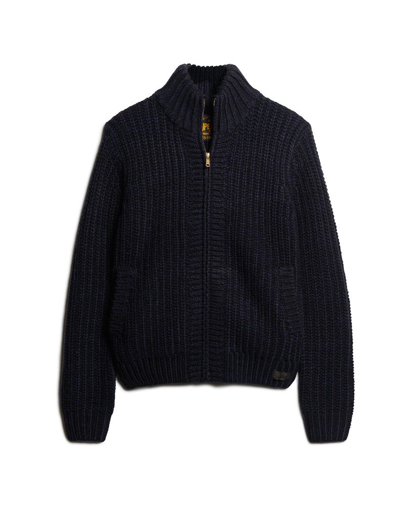 Superdry Chunky Knit Zip Through Cardigan - Men's Mens Sweaters