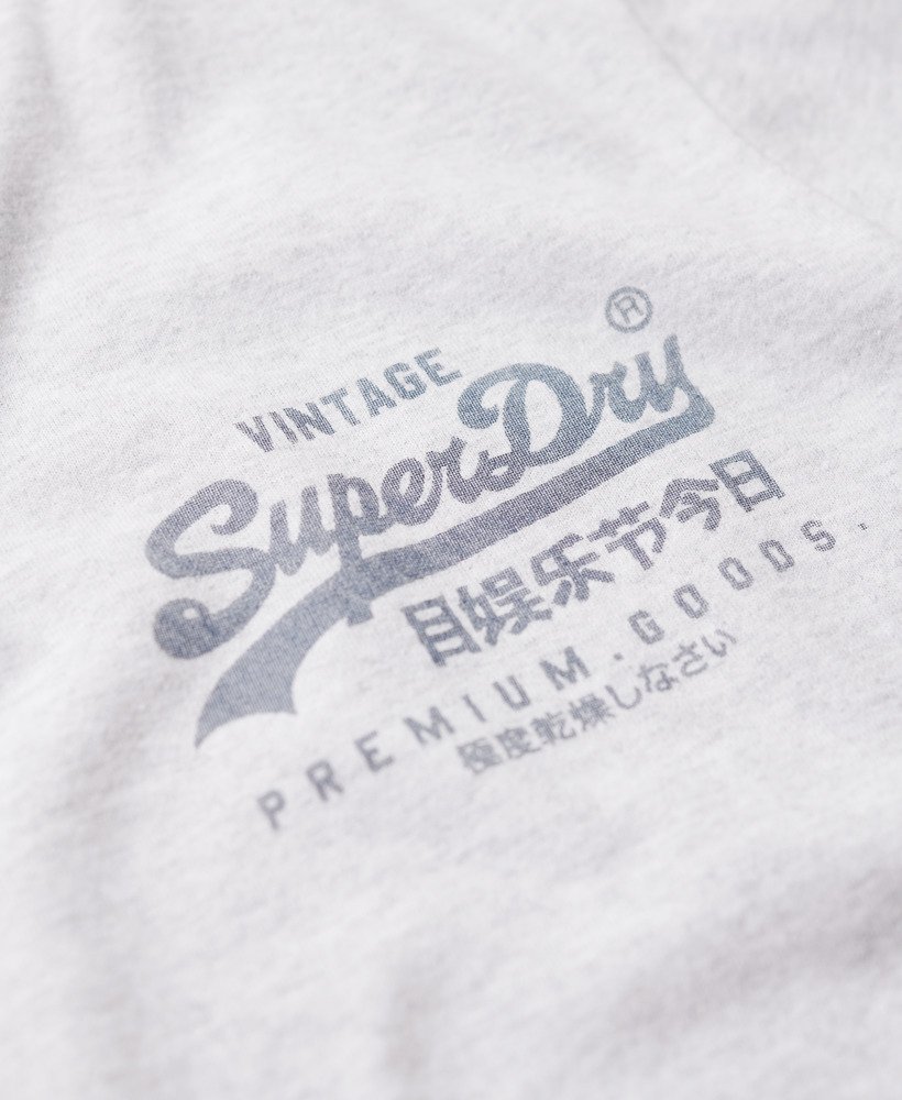 Mens - Vintage Logo Heritage Chest T-Shirt in Flake Grey Marl | Superdry UK