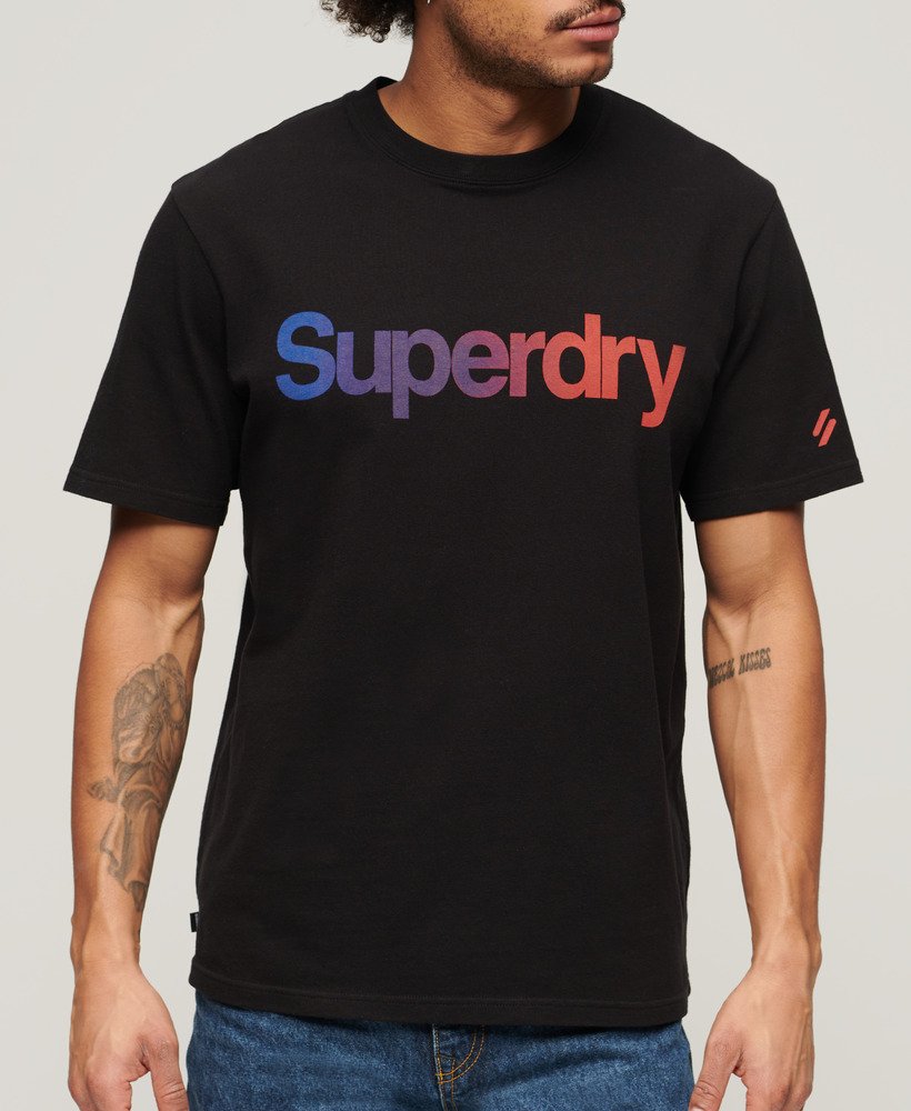 Mens - Core Logo Loose T-Shirt in Black Fade | Superdry UK
