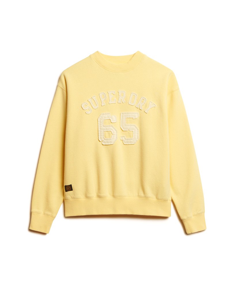 Womens - Applique Athletic Loose Sweatshirt in Pale Yellow | Superdry UK
