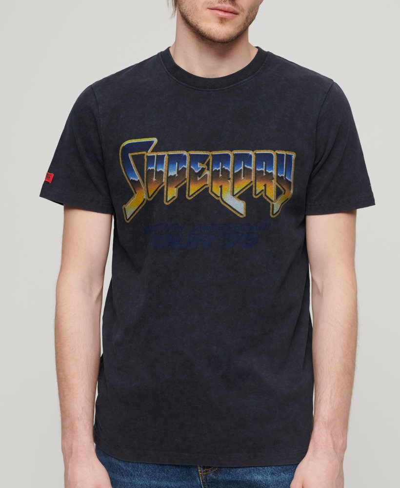 Mens - Rock Graphic Band T-Shirt in Black | Superdry UK
