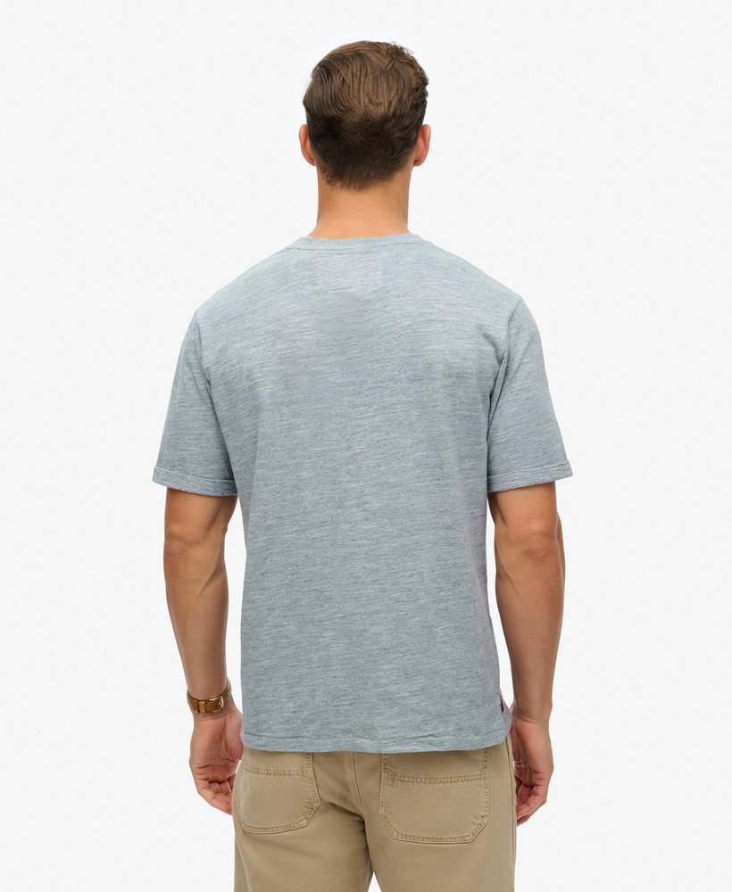 Mens - Over-Dyed Slub Marl T-Shirt in Blue Fog | Superdry UK