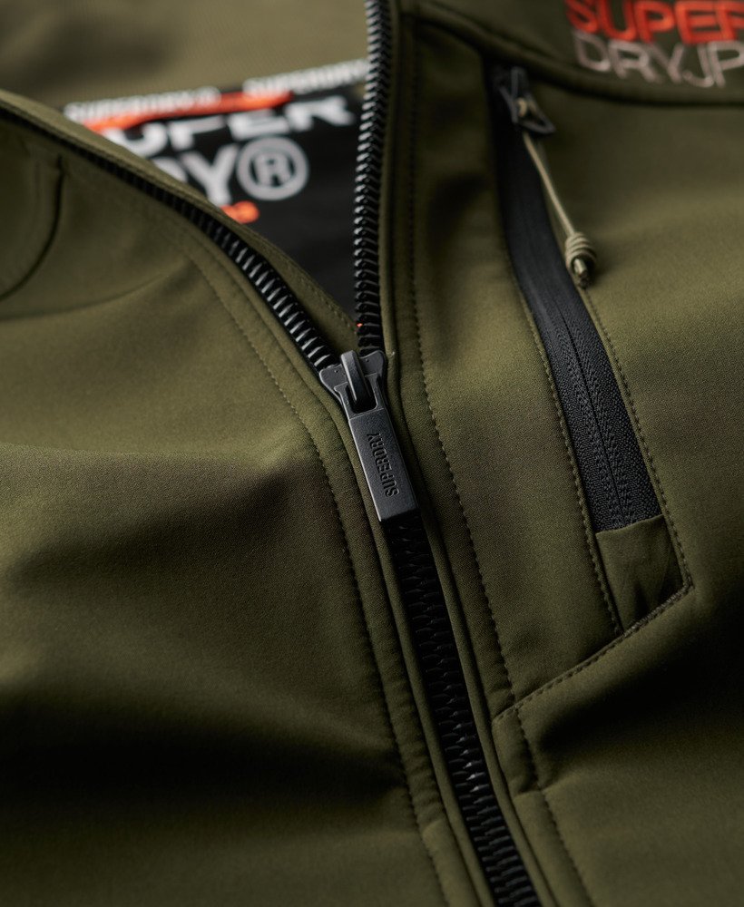 Men's - Softshell Trekker Track Jacket in Army Khaki | Superdry UK