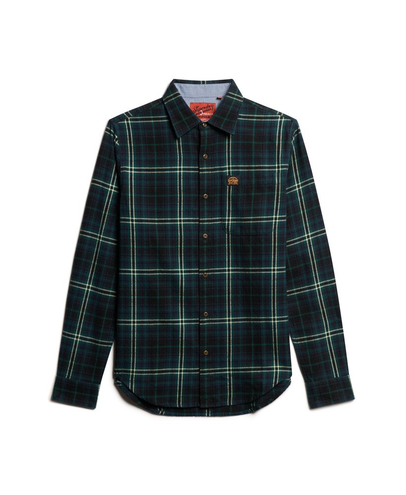 Men's - Organic Cotton Lumberjack Check Shirt in Frontier Check Navy ...