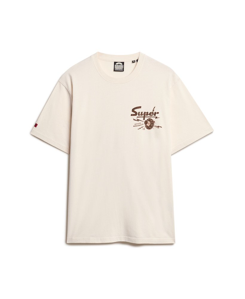 Mens - Lo-fi Punk Graphic Loose T-Shirt in Cream | Superdry UK