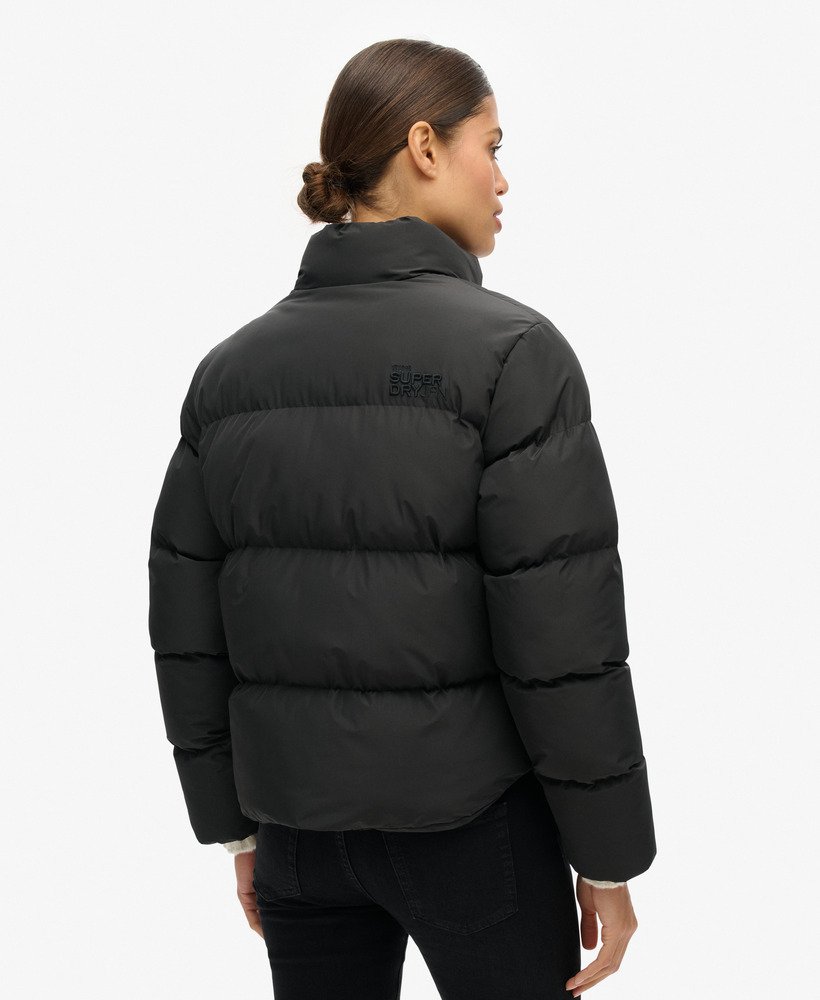 Womens - Sports Puffer Cropped Jacket in Black | Superdry UK