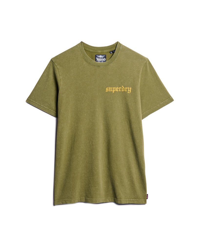 Mens - Tattoo Graphic T-Shirt in Khaki Olive | Superdry UK