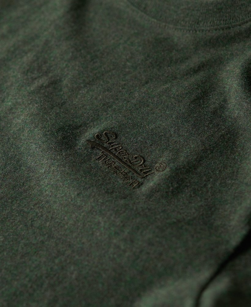 Mens - Organic Cotton Essential Logo T-Shirt in Deep Forest Green Marl ...