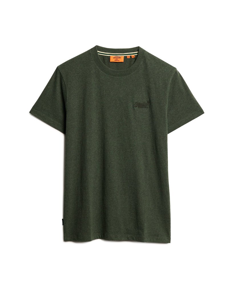 Mens - Organic Cotton Essential Logo T-Shirt in Deep Forest Green Marl ...