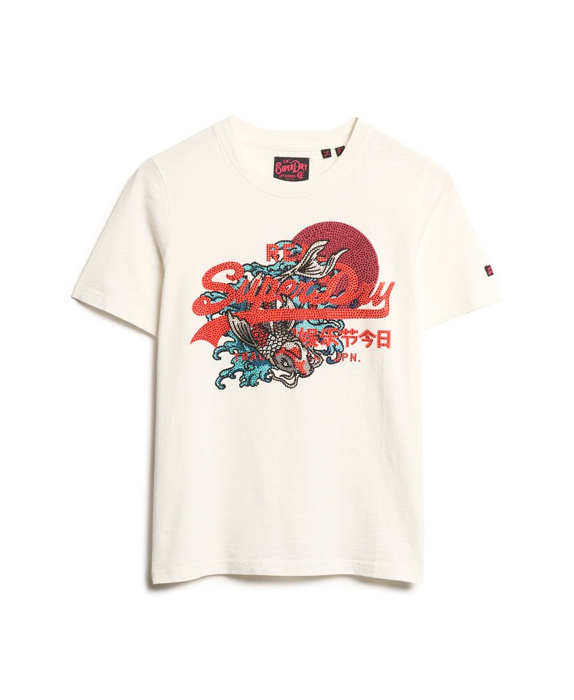 Womens - Tokyo Vintage Logo Graphic Relaxed T-Shirt in Winter White ...