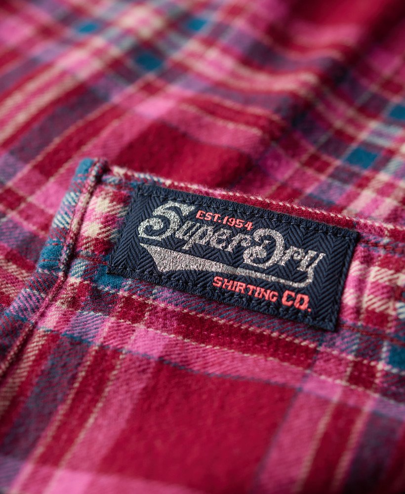 Womens - Lumberjack Check Flannel Shirt in Berry Red Check | Superdry UK