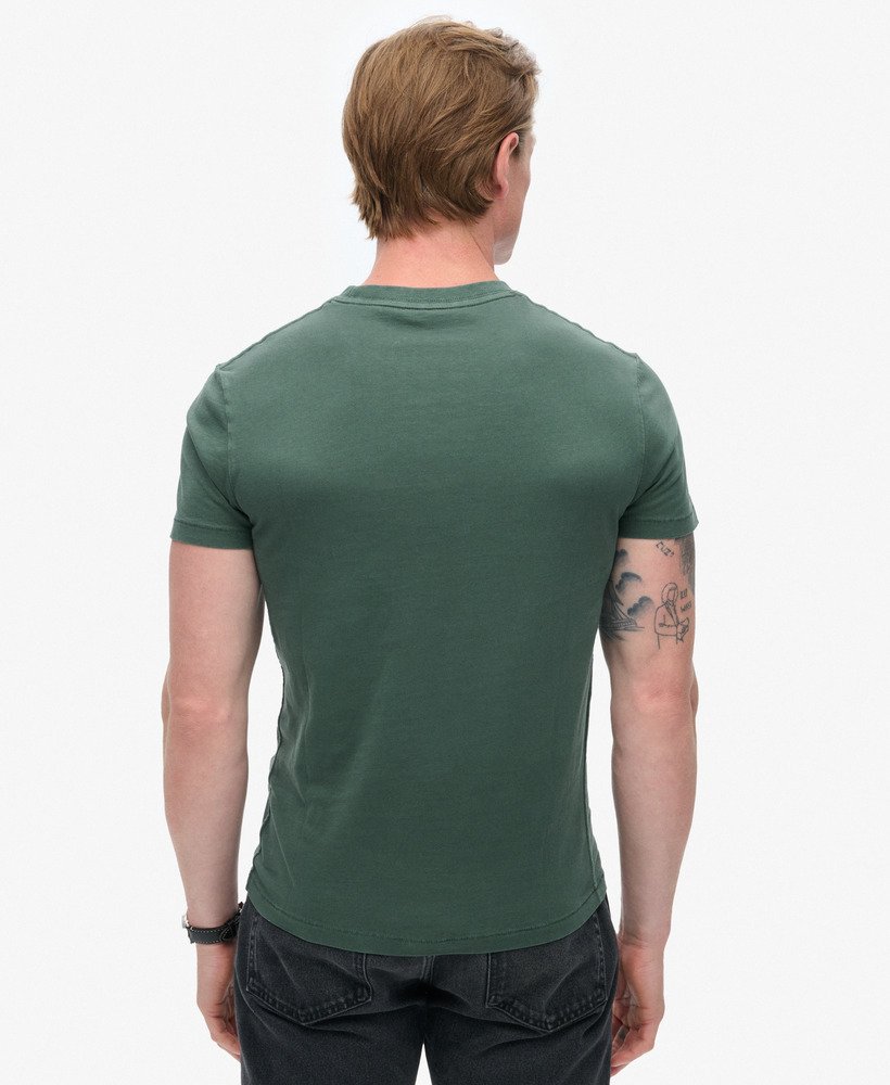 Mens - Essential Washed Pocket T-Shirt in Washed Forest Green | Superdry UK