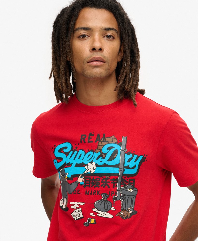 Mens New York Graphic T Shirt in Risk Red Superdry UK