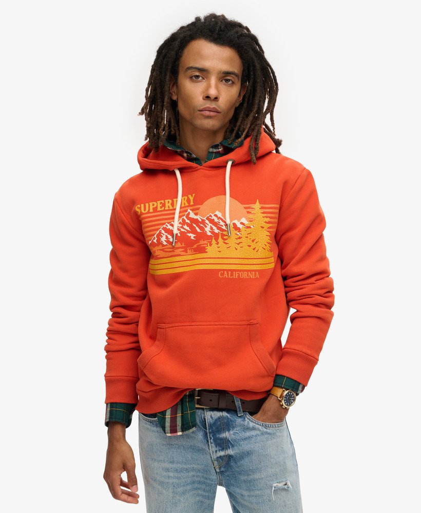 Superdry Men s Outdoor Graphic Stripe Hoodie Red Hoodies