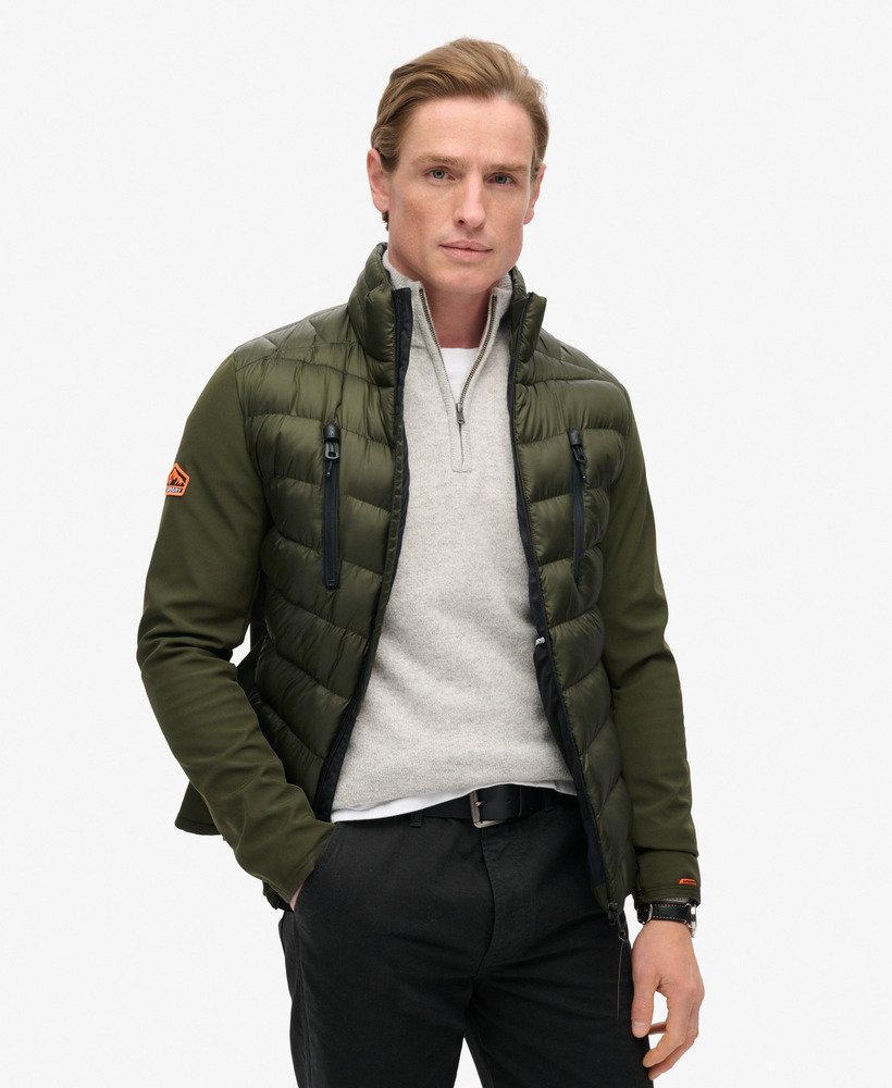 Men s Storm Softshell Hybrid Jacket in Army Khaki Superdry UK