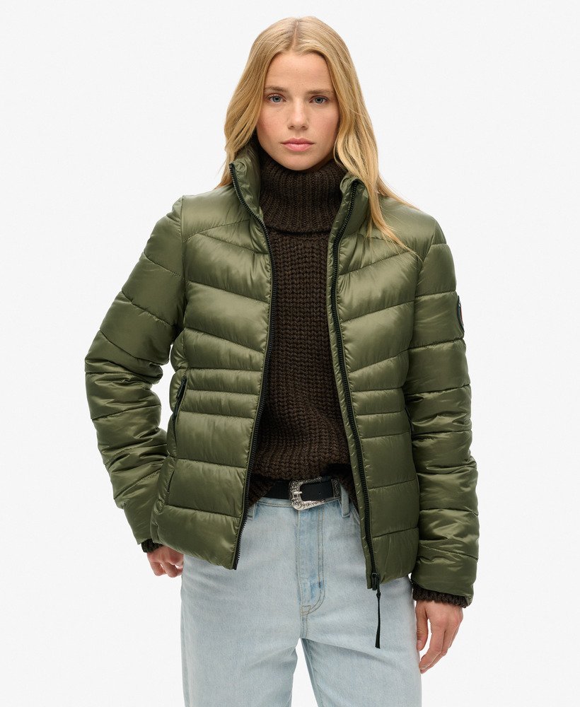 Superdry Women s Fuji Quilted Padded Jacket Green Casual Jackets