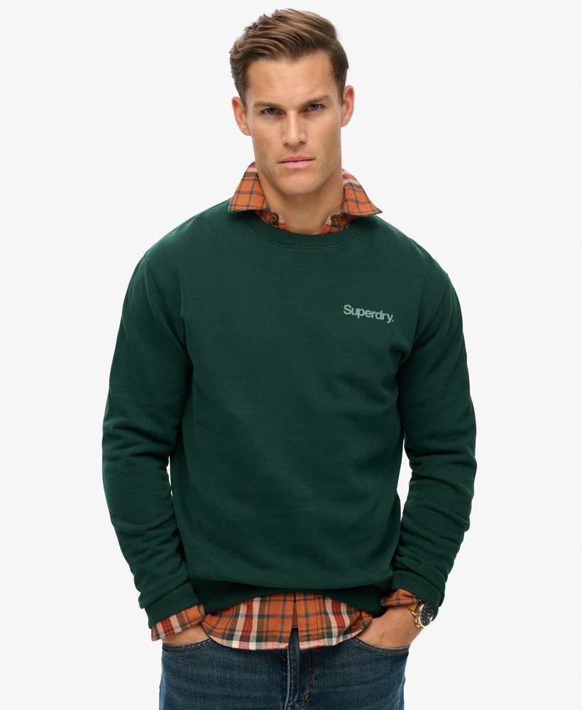 Mens Core Logo City Loose Crew Sweatshirt in Enamel Green Superdry UK