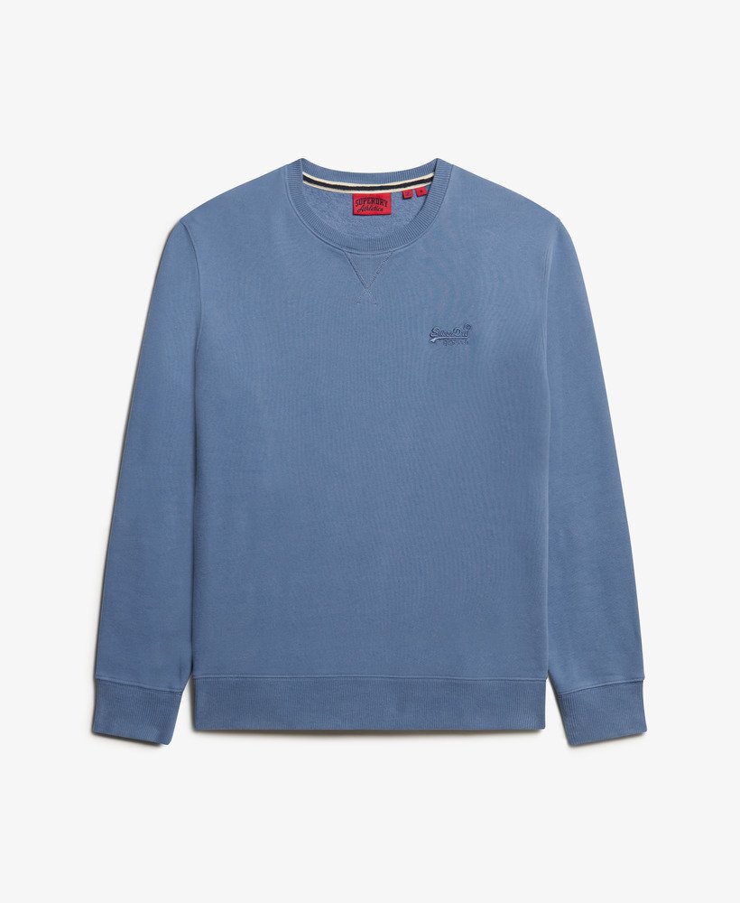 Mens Essential Logo Crew Sweatshirt in Moonlight Blue Superdry UK