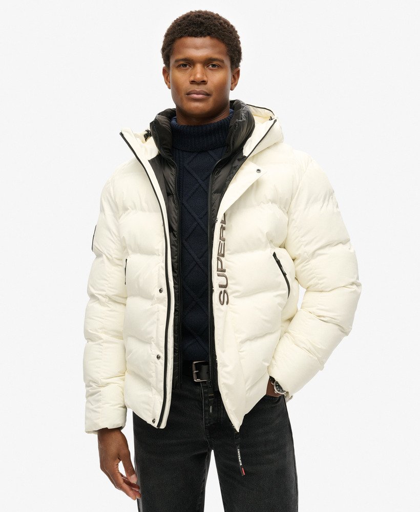 Superdry white puffer coat on sale