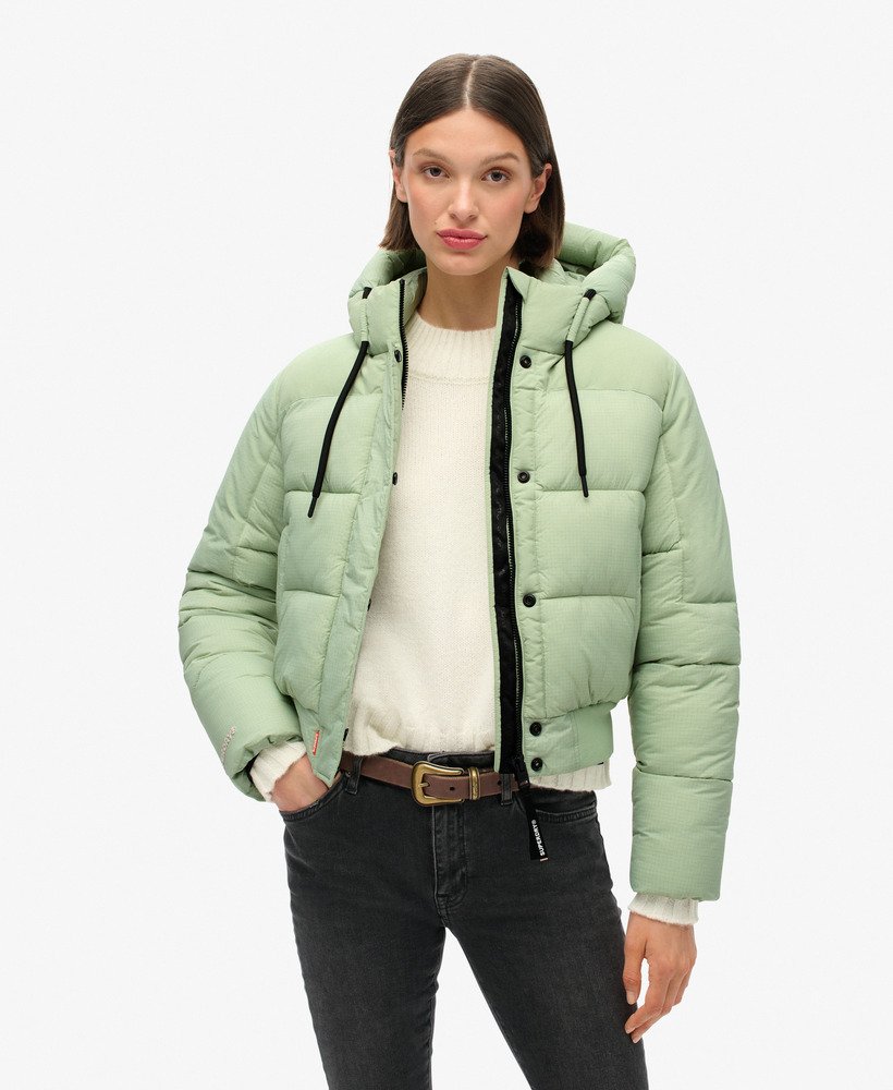 Padded hooded bomber jacket best sale