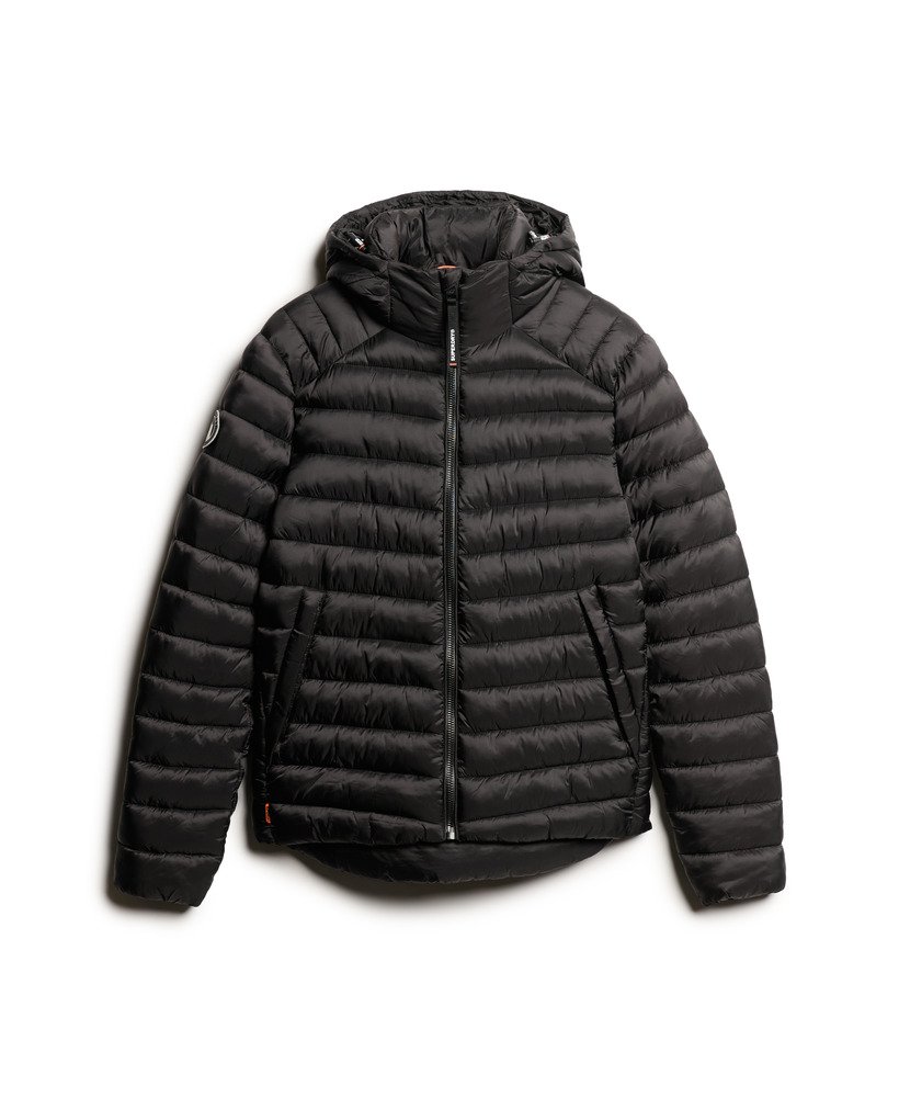 Men's - Hooded Fuji Sport Padded Jacket in Black | Superdry UK