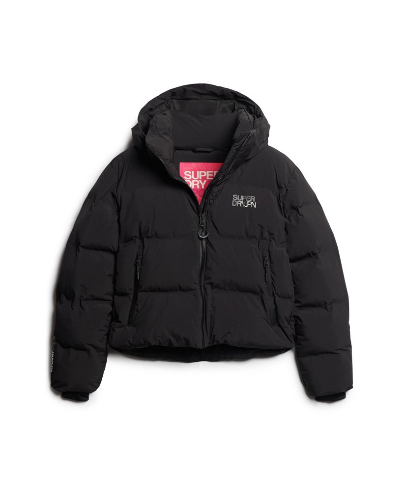 Superdry black coat womens on sale