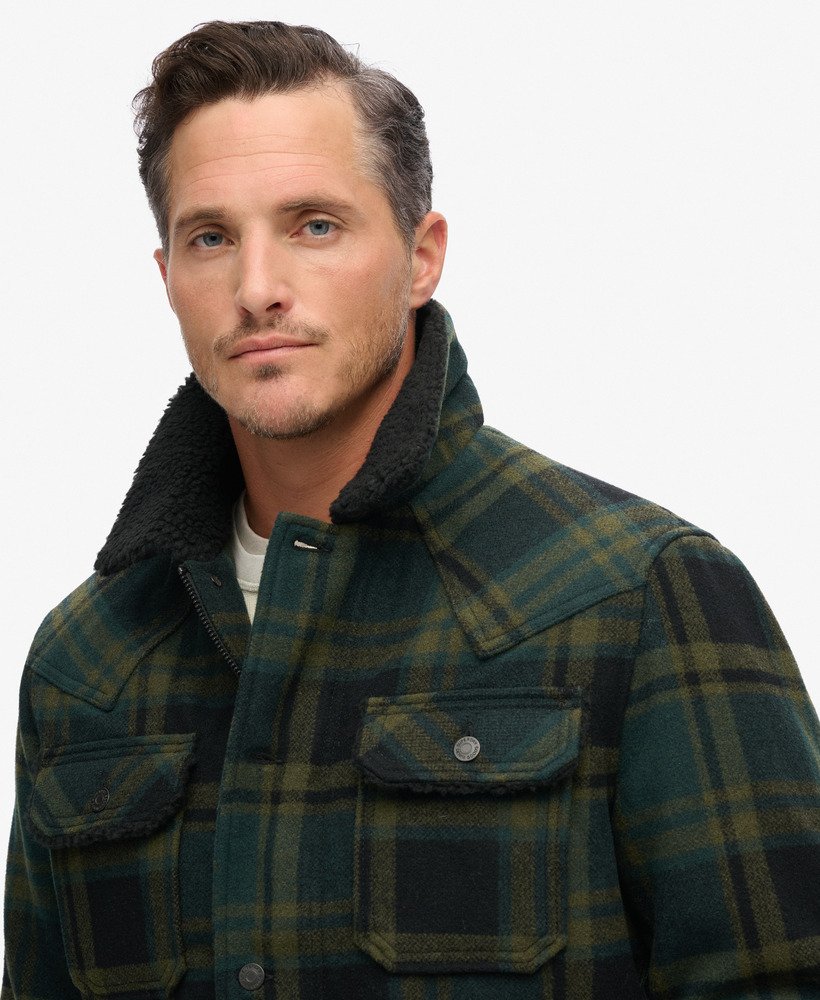 Men's - The Merchant Store - Wool Chore Coat in Merchant Green Check ...